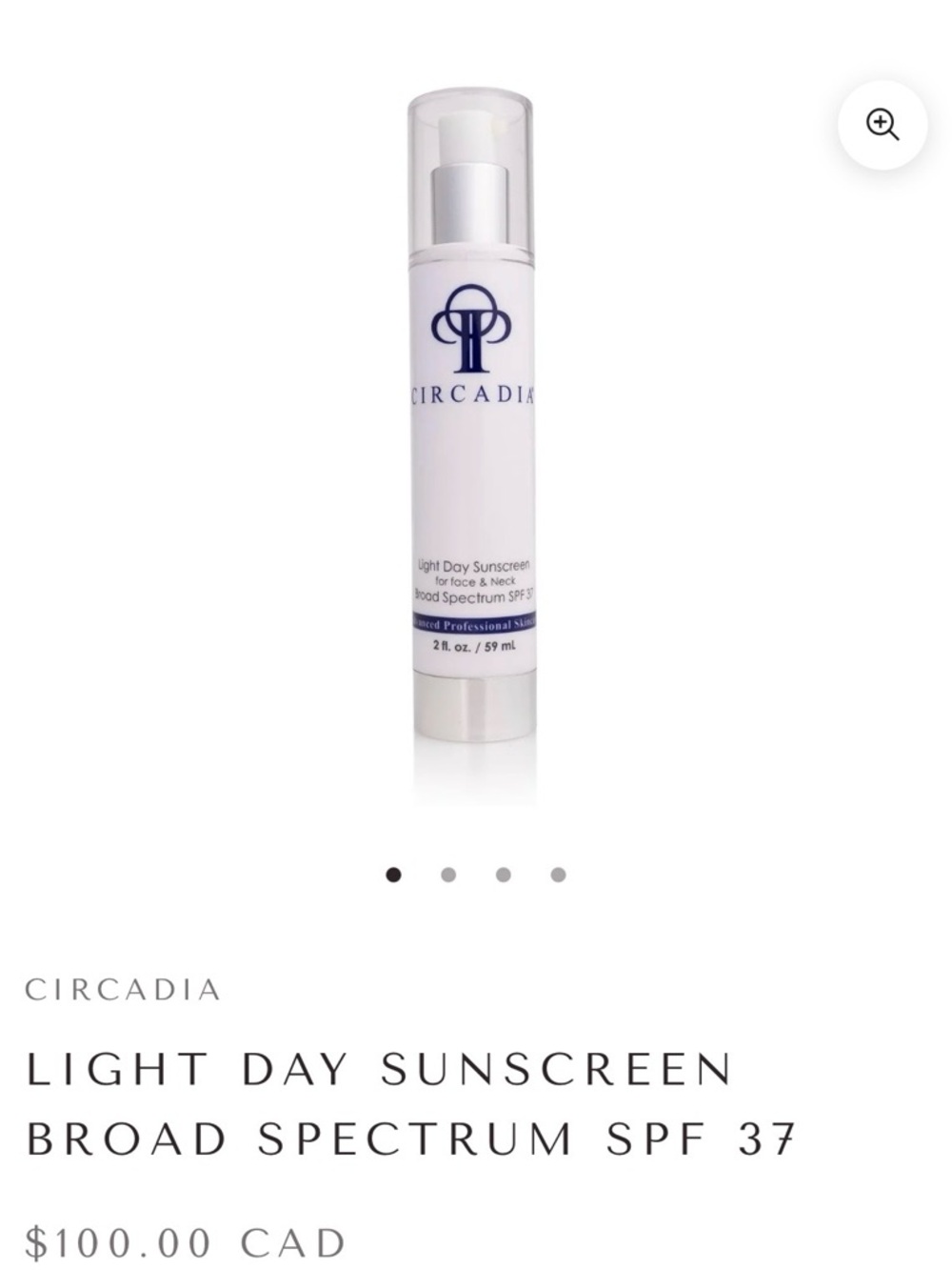 Circadia Light Day Sunscreen SPF 37 — White